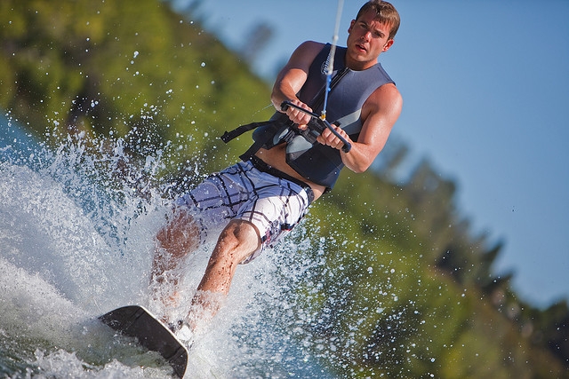  Sliding on the wakeboard 